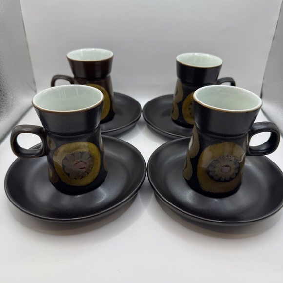 Denby Arabesque Small Coffee or Tea Cups and Saucers. Set of 4. - Picture 15 of 15